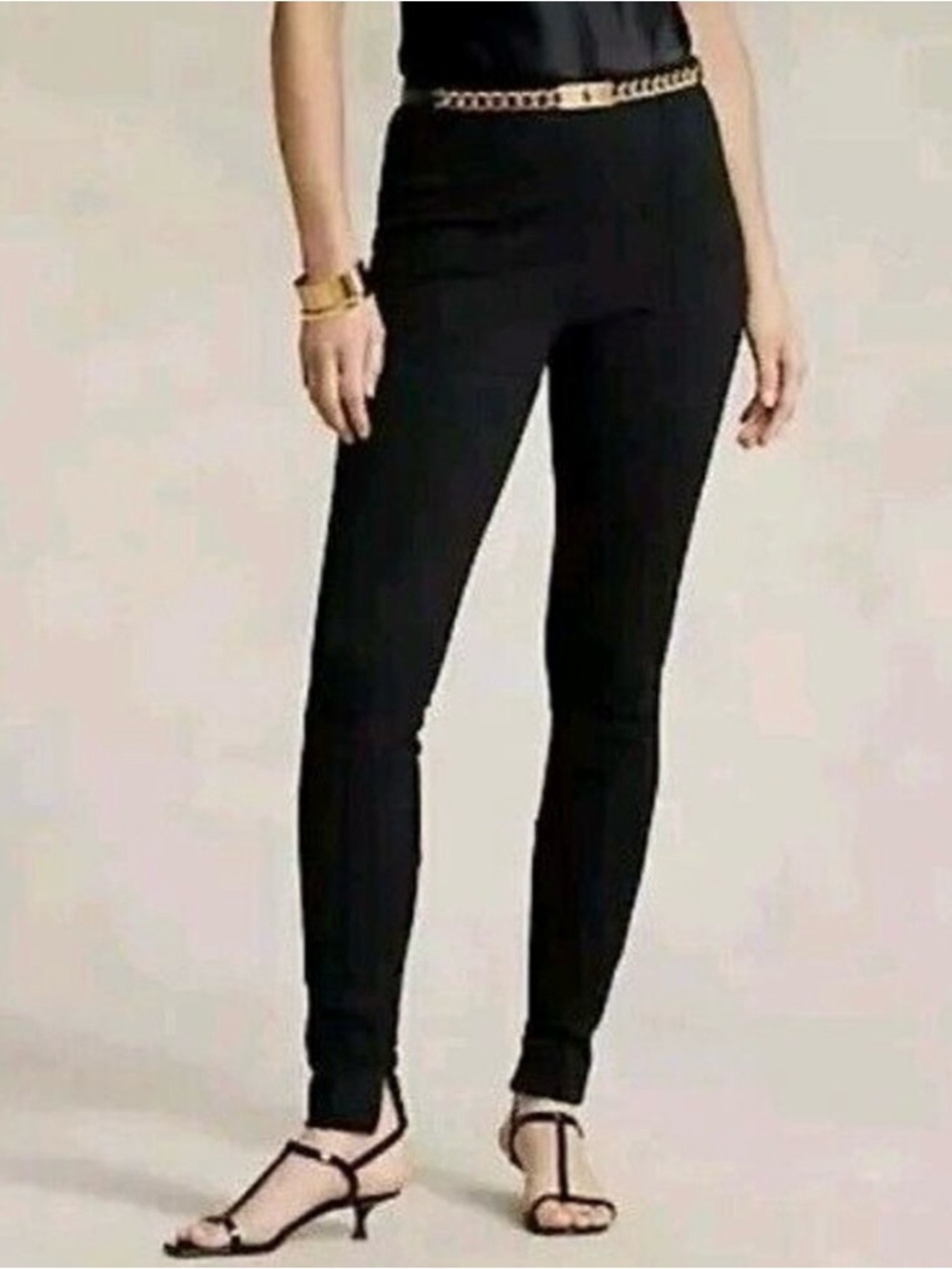 NWOT Polo Ralph Lauren Black Side Tip Ponte Pants | Size: M